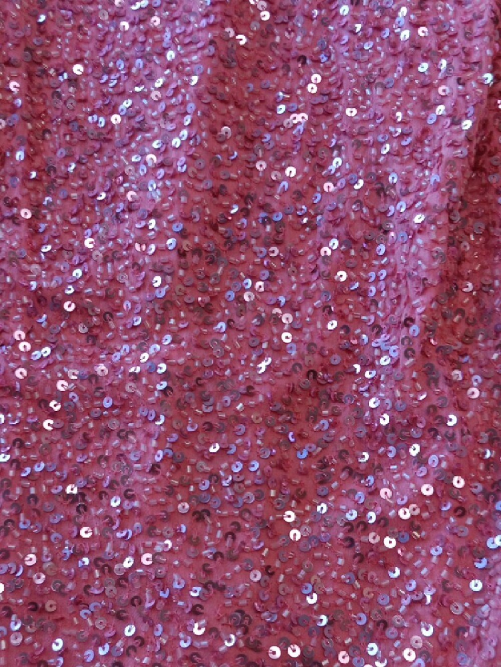 Scala Pink Sequin Slip Dress with Jeweled Neckline, Vintage, Size 8, BEAUTIFUL - Picture 15 of 16
